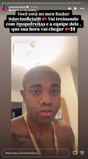 Davi Brito diz que foi desafiado por Bambam após derrota para Sacha Bali: “Qualquer hora”