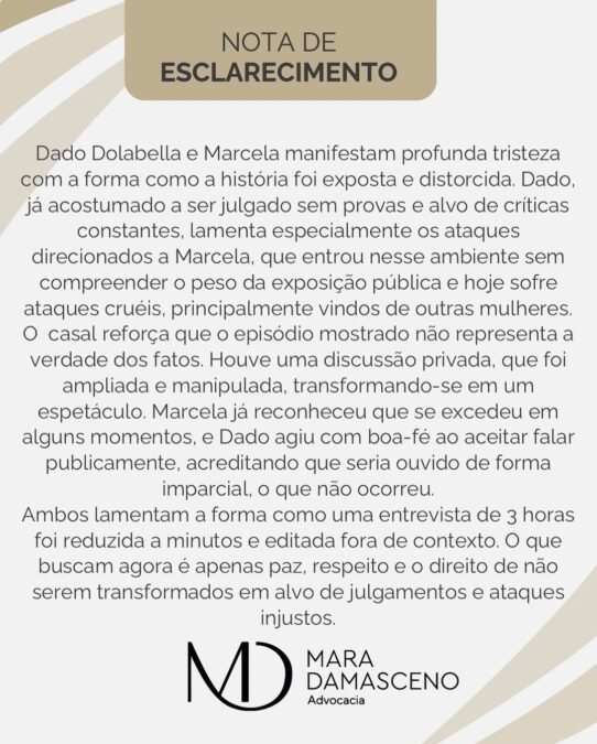 Dado Dolabella e Marcela Tomaszewski criticam edição de entrevista exibida na Record