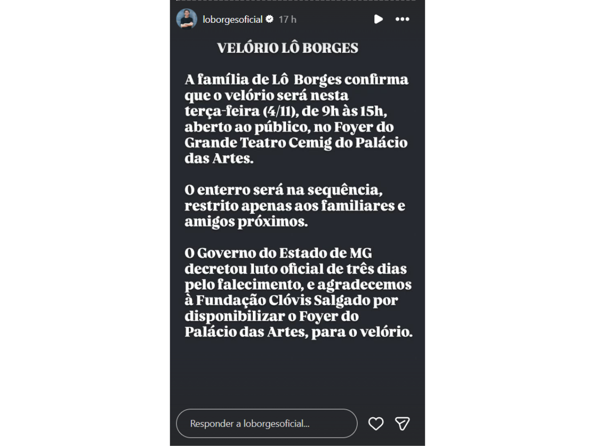 Corpo de Lô Borges é velado em Belo Horizonte com cerimônia aberta ao público