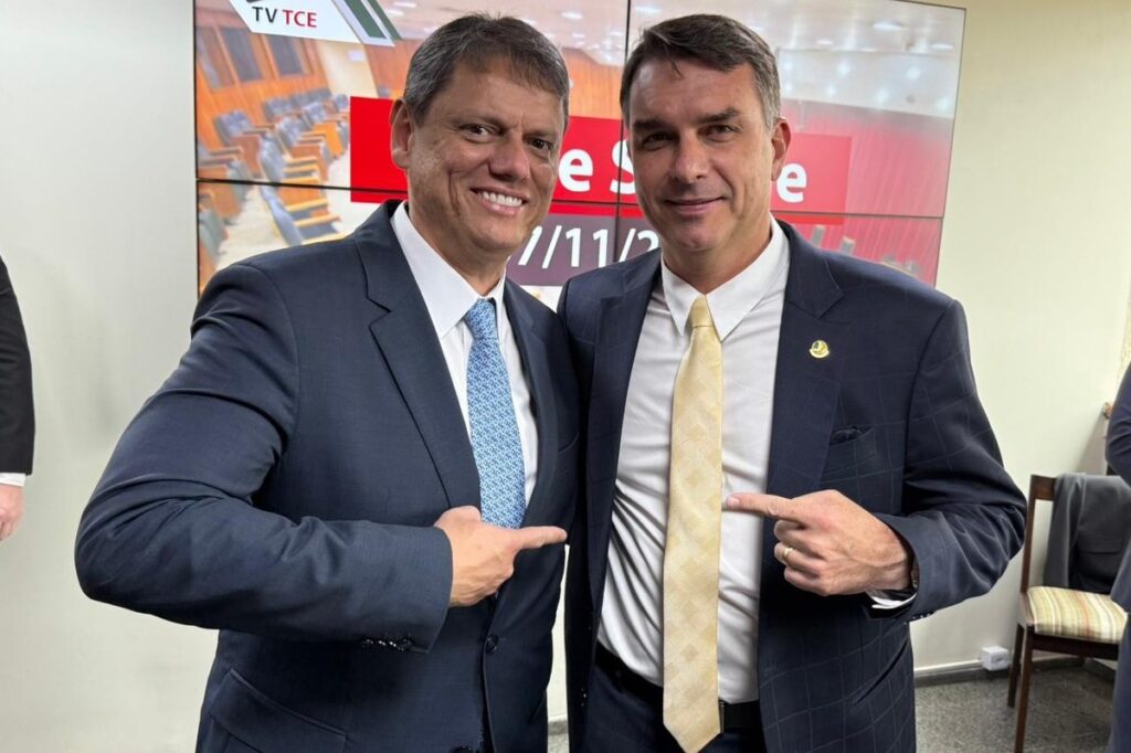 tarcisio-e-flavio-bolsonaro-se-encontram-em sao paulo