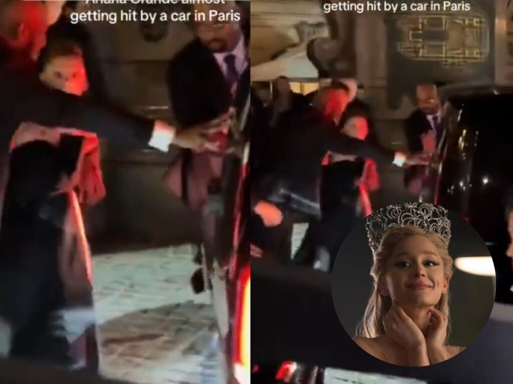 que-susto!-ariana-grande-quase-foi-atropelada-por-carro-em-evento-de-“wicked”-em-paris