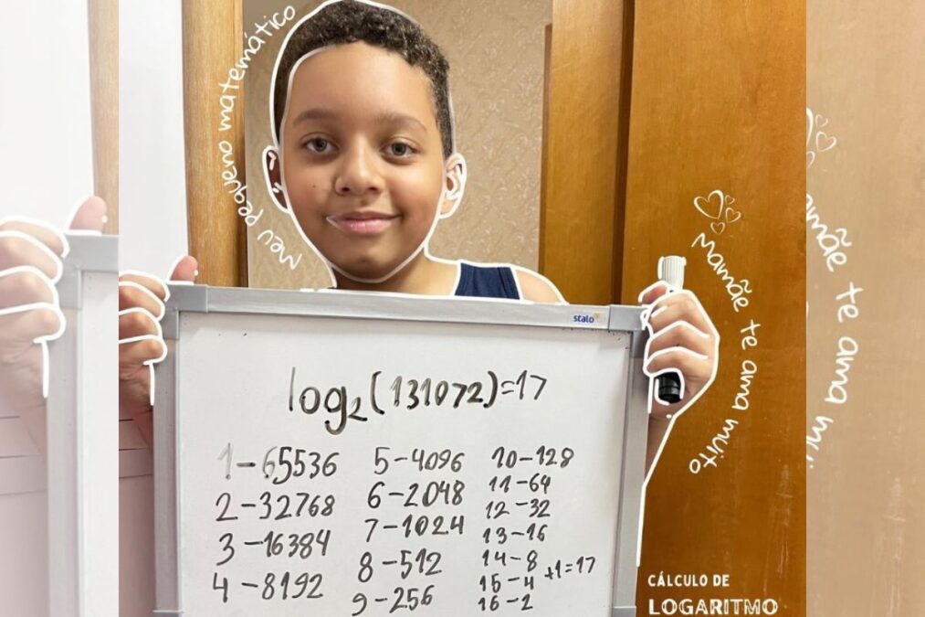 Menino de 11 anos cria fórmula matemática e impressiona especialistas