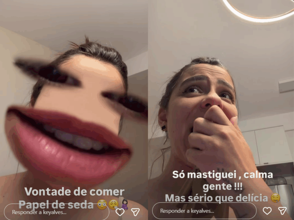 prestes-a-dar-a-luz,-key-alves-expoe-desejo-incomum-de-mastigar-papel-de-seda
