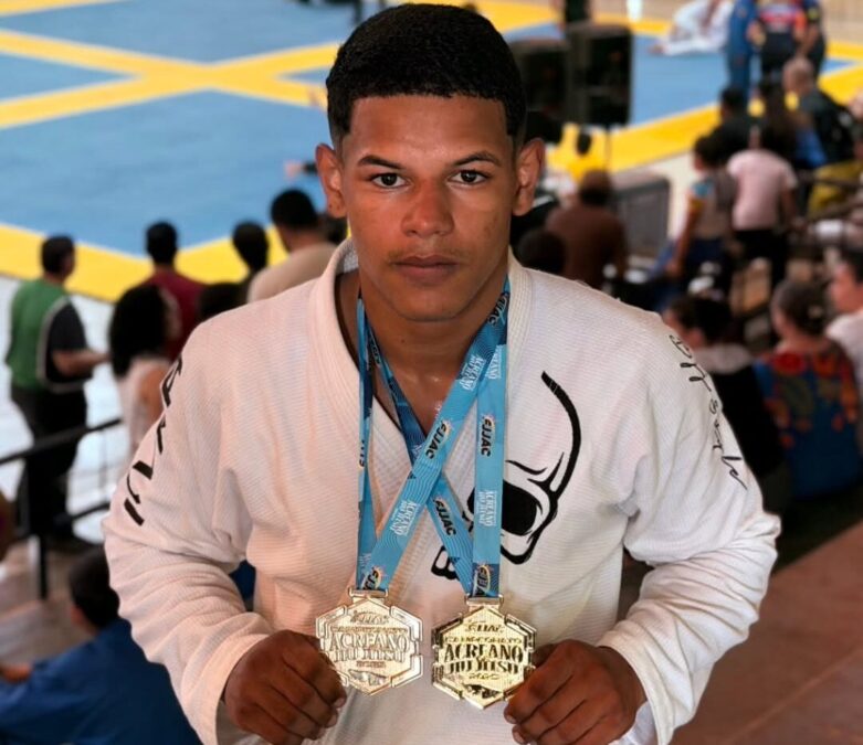 Jovem atleta de Sena Madureira conquista Campeonato Acreano na estreia como faixa roxa no Jiu-Jitsu