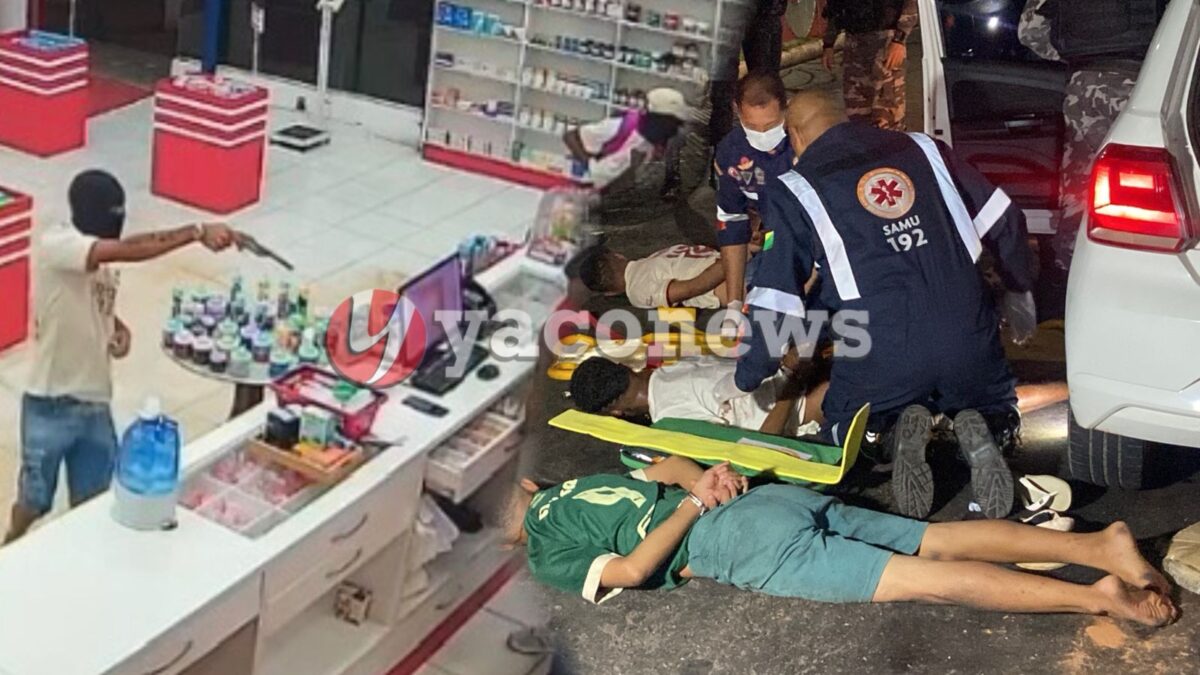 Bando armado rende motorista de app, assalta farmácia e é preso após cerco da Polícia Militar em Rio Branco