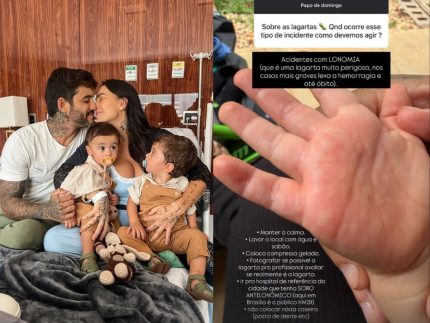 filho-de-clara-maia-e-hospitalizado-apos-colocar-a-mao-em-ninho-de-lagartas