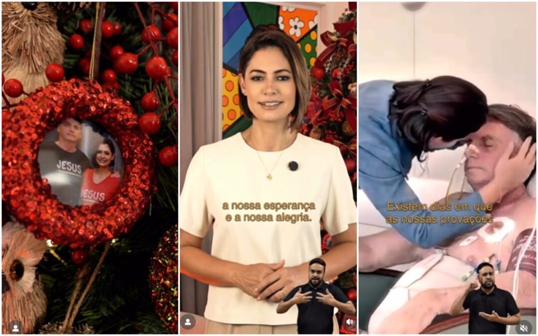 Em mensagem de Natal, Michelle Bolsonaro pede orações por Bolsonaro