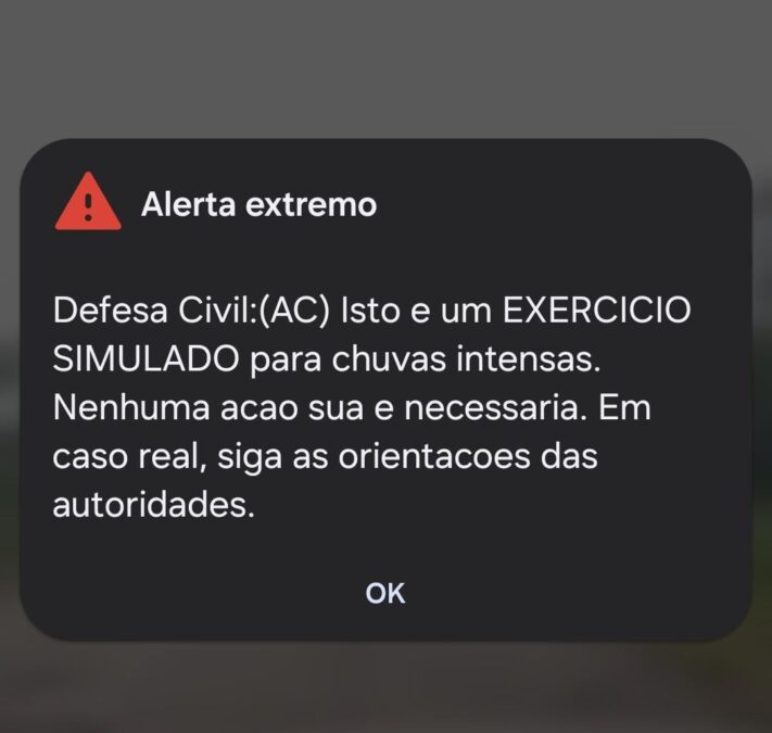 Defesa Civil do Acre testa sistema de alerta por celular e moradores de Sena Madureira recebem notificação