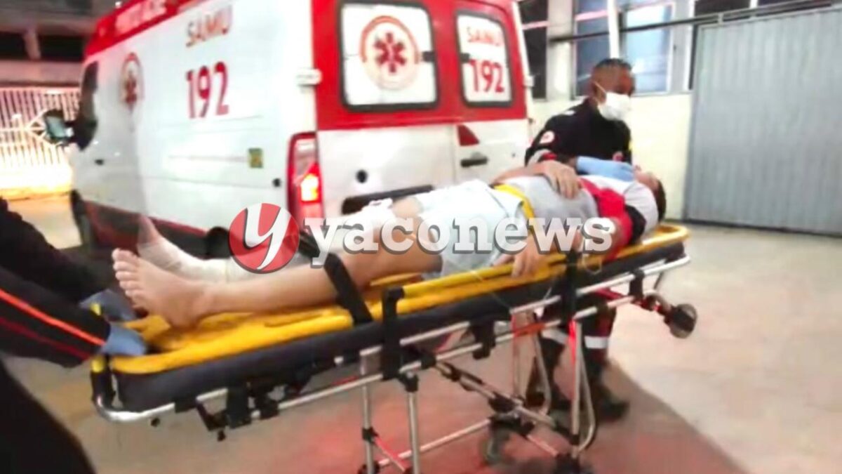 Motociclista sofre fratura exposta na perna após colisão entre carro e moto em Rio Branco