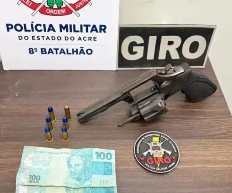 Monitorado pela Justiça é preso com arma durante patrulhamento em Sena Madureira