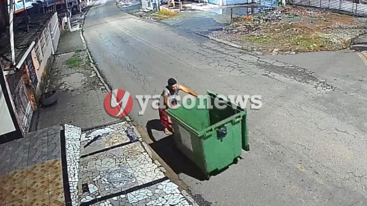 VÍDEO: Câmeras de segurança flagram furto de lixeira no conjunto Castelo Branco, em Rio Branco
