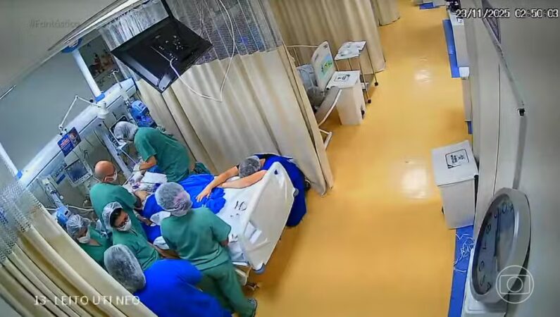 Imagens mostram Benício em sala de emergência — Foto: Reprodução/Fantástico