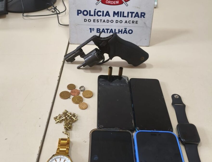 Polícia Militar prende três suspeitos após confronto e apreende arma de fogo em Rio Branco