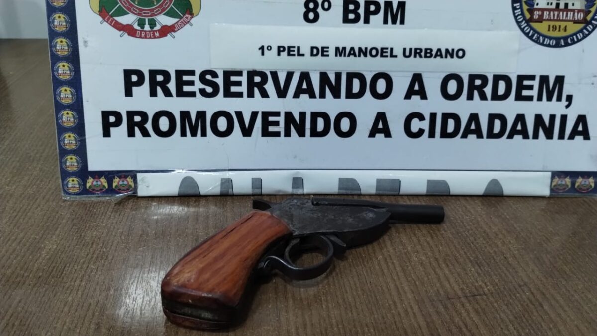 Polícia Militar apreende arma após homem atirar contra a companheira em Manoel Urbano