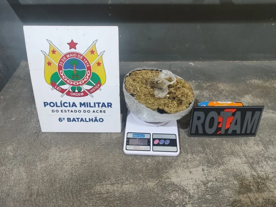 PM apreende mais de meio quilo de droga no bairro Remanso em Cruzeiro do Sul