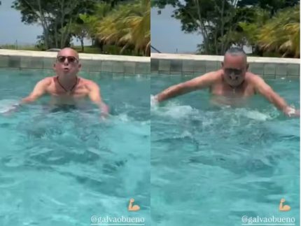 em-recuperacao-da-pneumonia,-galvao-bueno-treina-na-piscina-e-mostra-evolucao