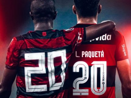 paqueta-volta-ao-flamengo,-veste-a-20-e-recebe-homenagem-de-vini-jr.
