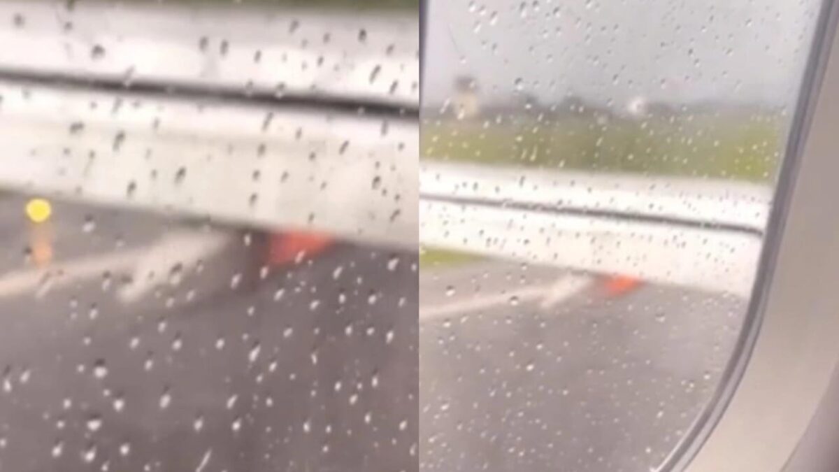 Decolagem é cancelada após turbina de avião pegar fogo no aeroporto de Florianópolis