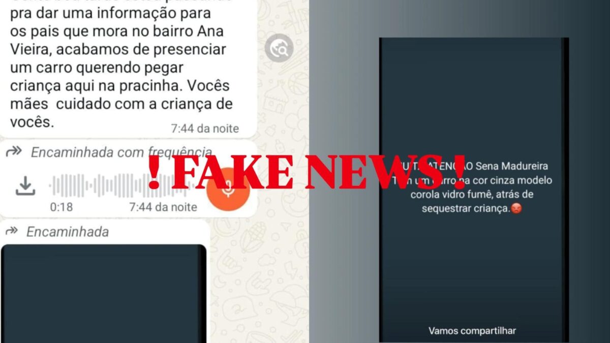 É FAKE: comandante da PM desmente boato sobre carro tentando sequestrar crianças em Sena Madureira