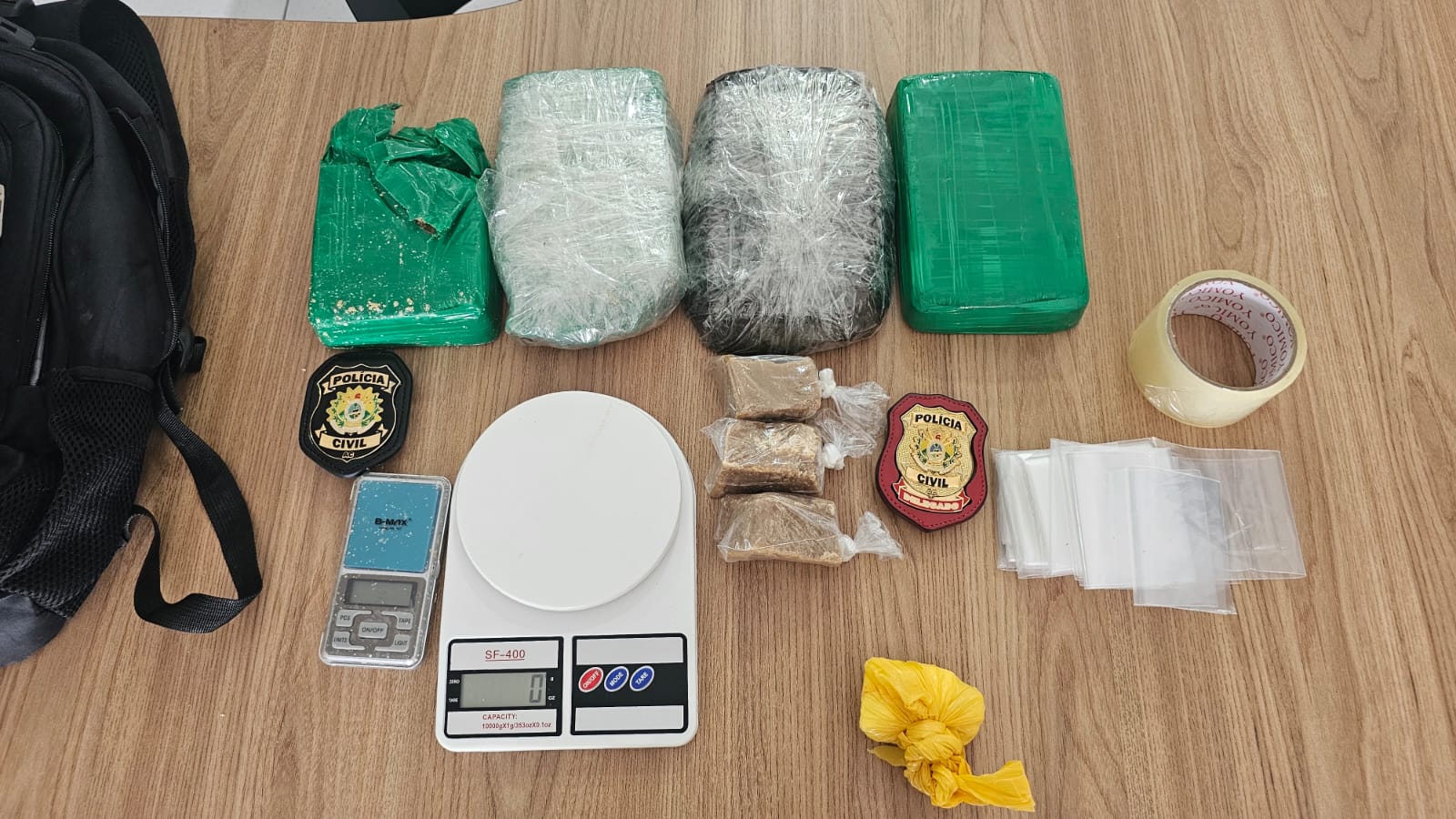 Ação da Polícia Civil resulta na apreensão de 4,5 kg de entorpecentes no interior do Acre. Foto: cedida