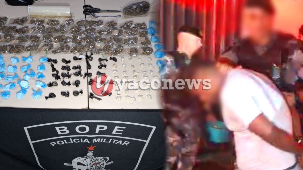 BOPE encerra festa com bebidas e drogas e prende jovem por tráfico no bairro Defesa Civil, em Rio Branco