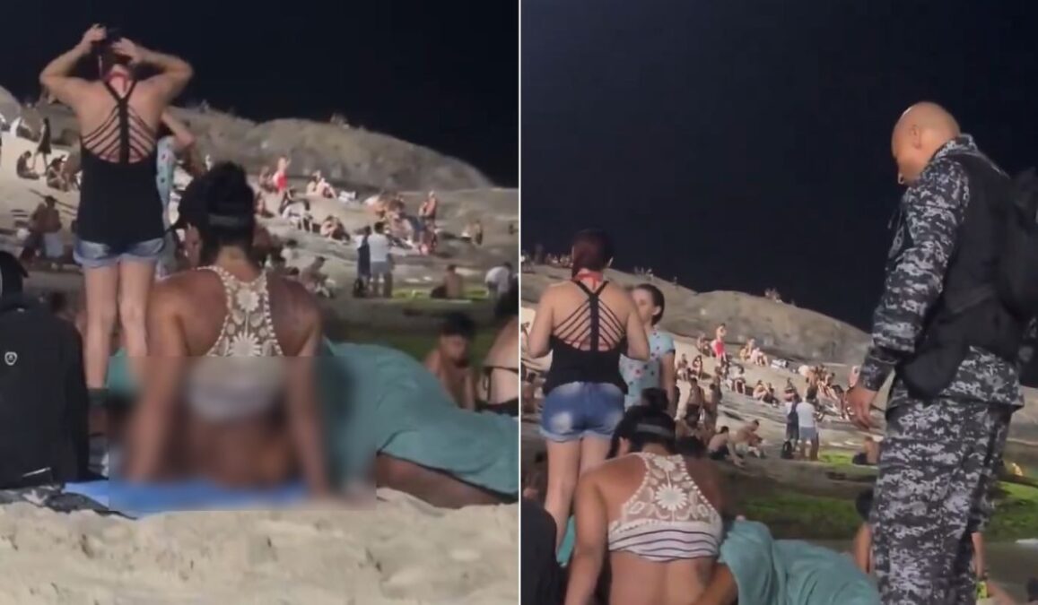 Casal é abordado pela PM após levantar suspeita de ato sexual em praia lotada no Arpoador