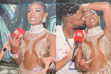 Erika Januza fala da fantasia usada em desfile e apoio de Arlindinho no Carnaval