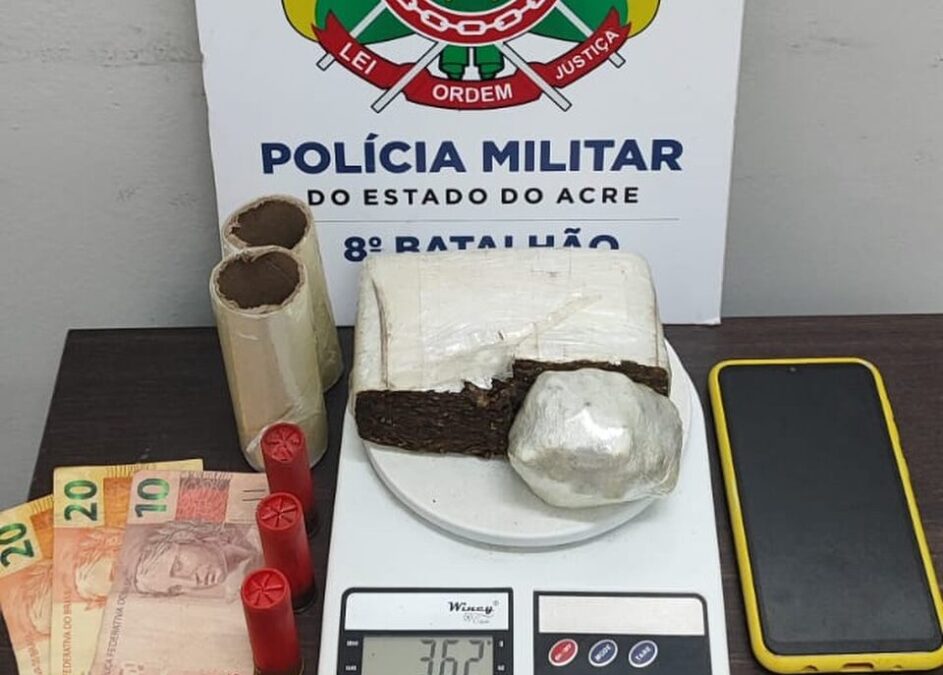 Polícia Militar apreende maconha, munições e prende dois suspeitos em ponto de tráfico em Sena Madureira