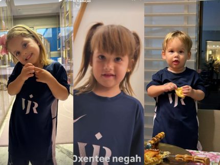 virginia-veste-os-filhos-com-uniforme-de-vini-jr.-para-assistir-ao-jogo-do-real-madrid