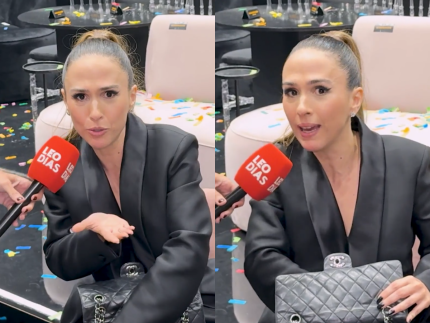 nos-bastidores-do-“melhores-do-ano”,-tata-werneck-mostra-para-leo-dias-o-que-carrega-na-bolsa