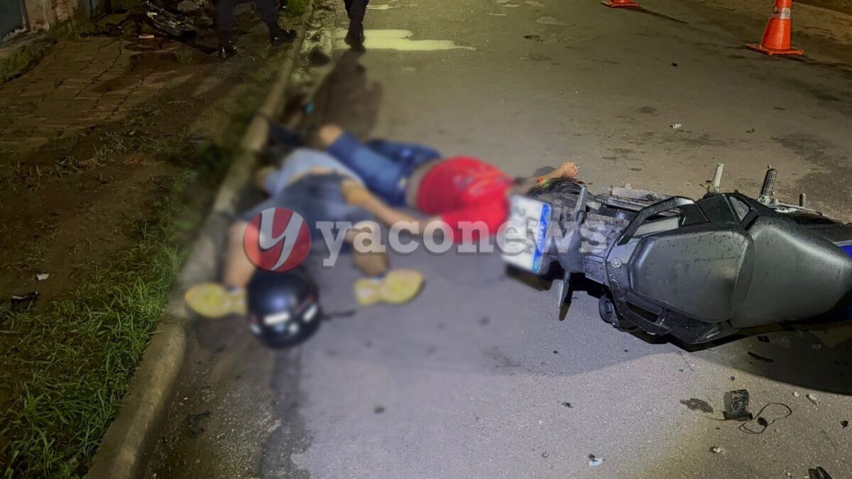 Colisão frontal entre motos resulta na morte de duas pessoas na rua Baguari em Rio Branco