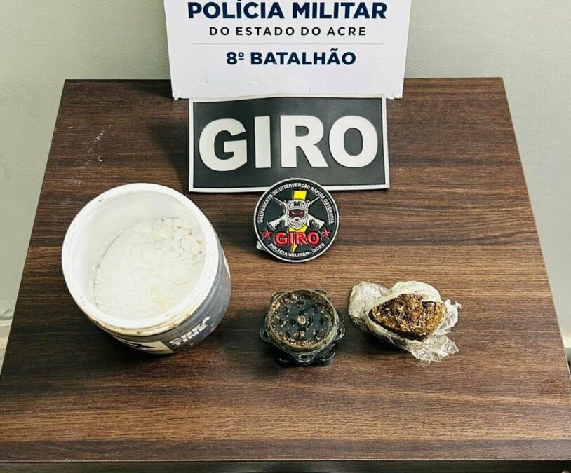 PM apreende drogas após suspeito fugir ao perceber patrulhamento em Sena Madureira