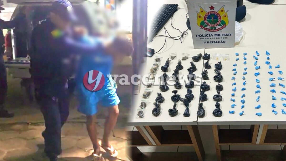 Polícia Militar prende jovem de 19 anos com drogas e dinheiro na Baixada da Colina em Rio Branco