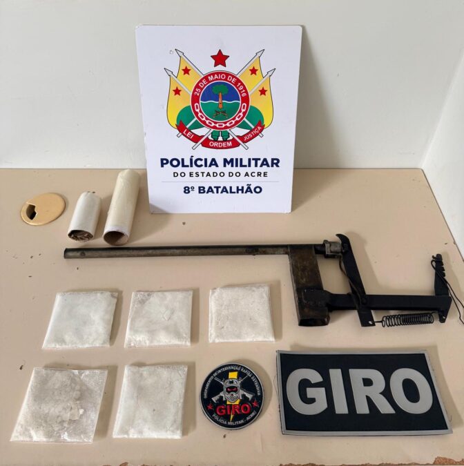 Homem é preso com arma artesanal e cocaína no centro de Sena Madureira