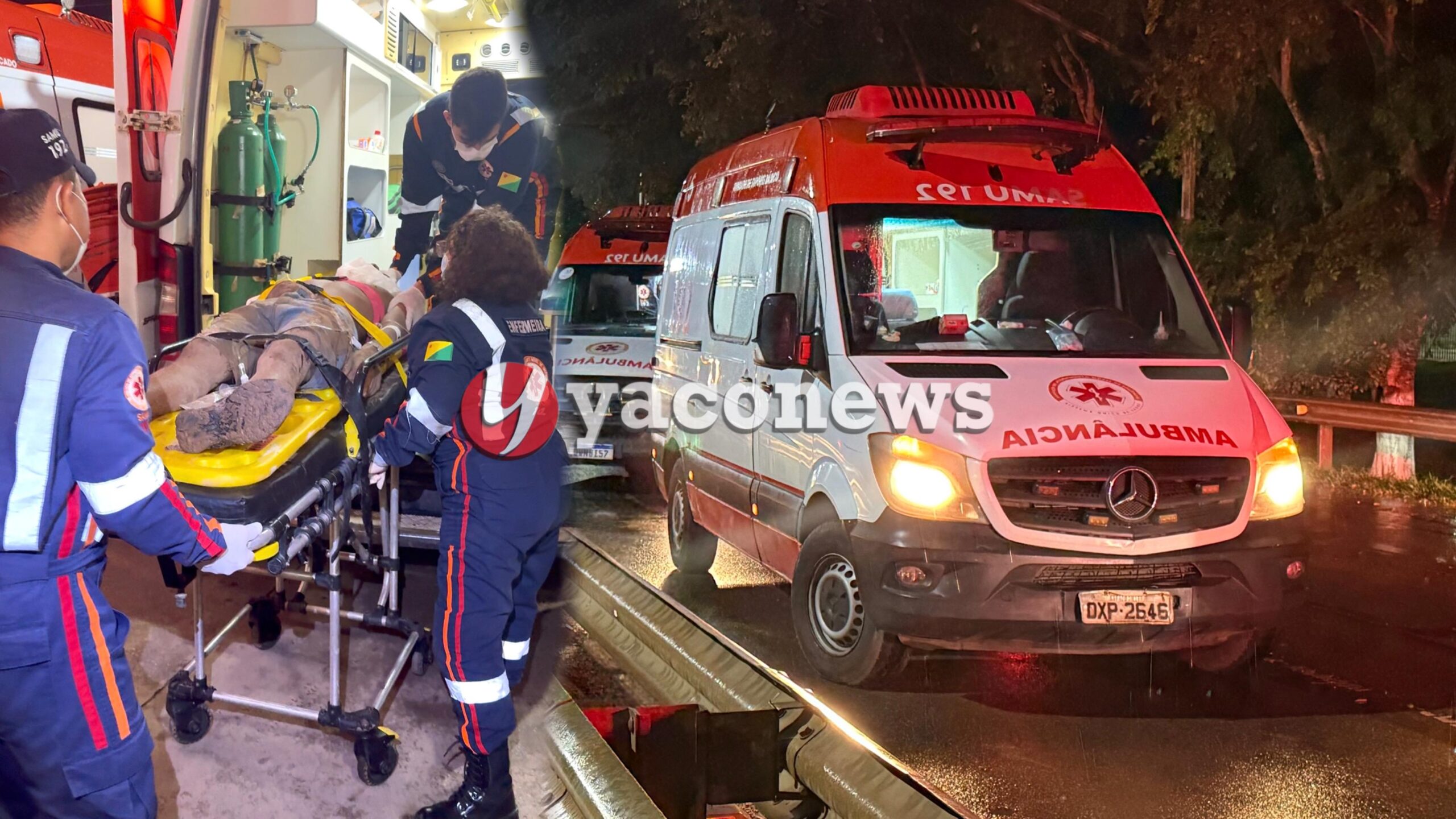 Socorrista do Samu quase é atropelado quando realizava atendimento a vítimas de acidente de moto em Rio Branco