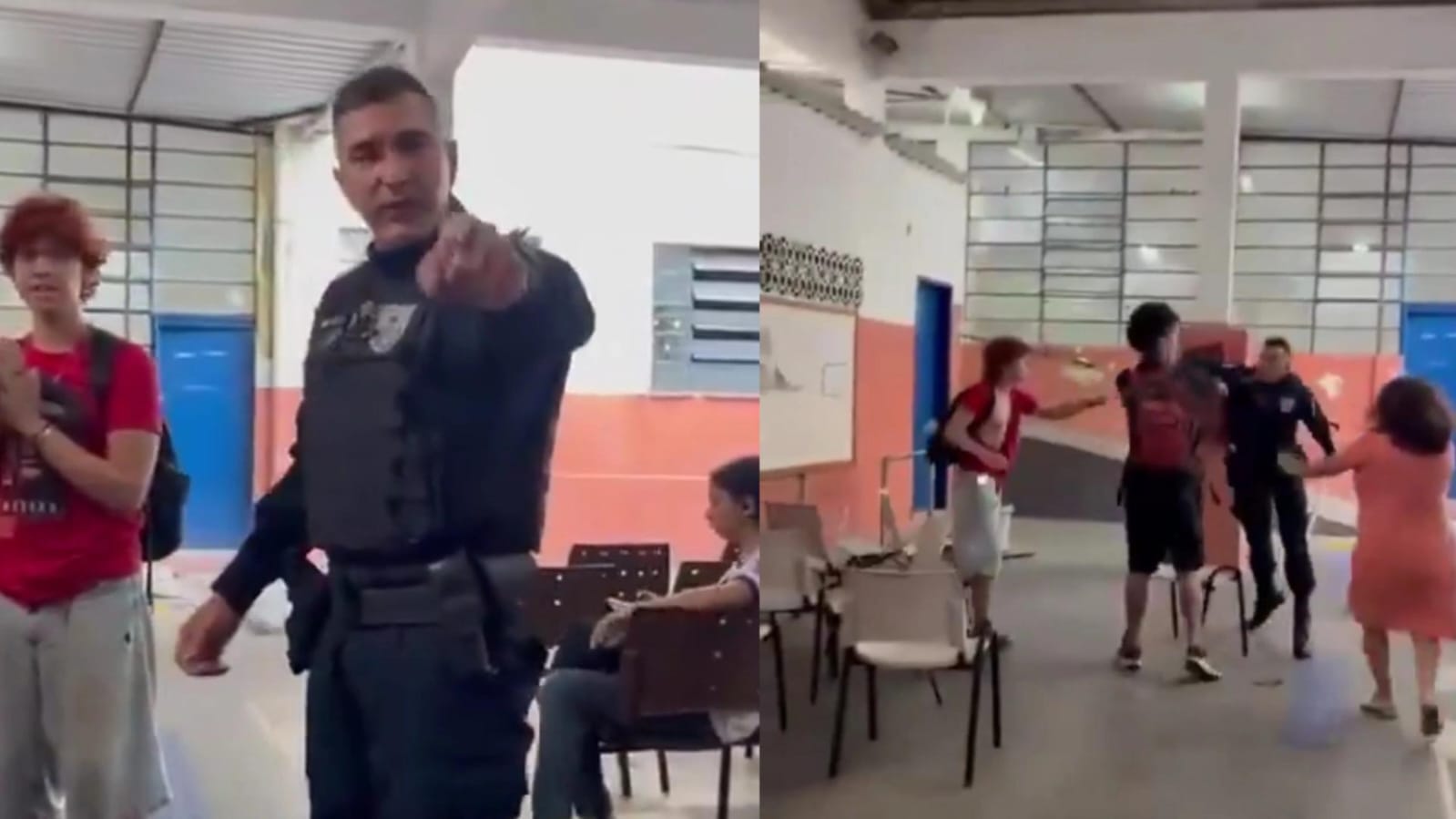 VÍDEO: policial militar agride estudantes durante protesto em escola na Zona Sul do Rio