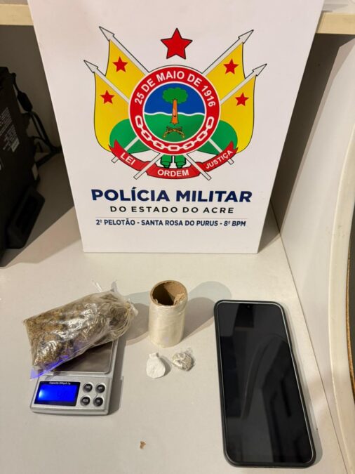 Polícia Militar do 8º Batalhão apreende drogas durante ação em Santa Rosa do Purus