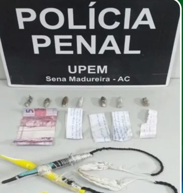 Revista em presídio de Sena Madureira apreende drogas, arma artesanal e dinheiro