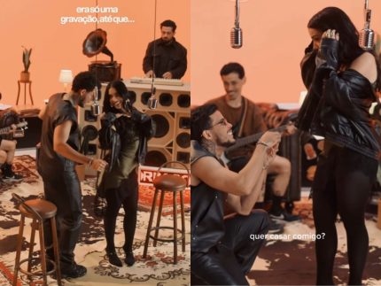 durante-gravacao,-felipe-amorim-pede-influenciadora-duda-kropf-em-casamento