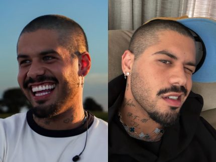 visual-novo:-ze-felipe-surge-de-cabeca-raspada-e-curte-momento-em-familia