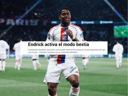 “modo-fera”:-jornal-espanhol-elogia-endrick-e-cita-fase-artilheira