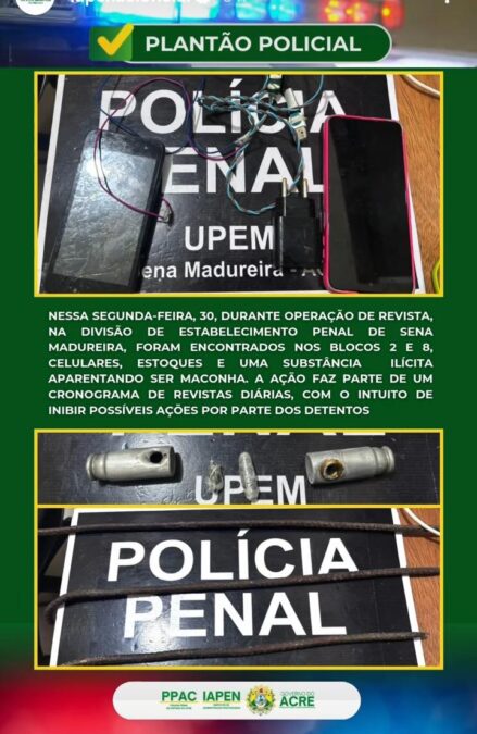 Revistas diárias da polícia penal reforçam a segurança pública em Sena Madureira