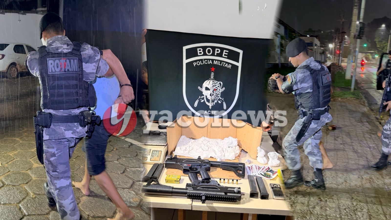 VÍDEO: Ação do BOPE apreende armas 3D e drogas e leva dois à prisão na parte alta de Rio Branco
