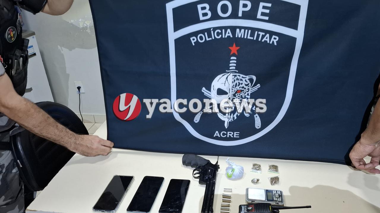 VÍDEO: BOPE prende foragido e apreende dois adolescentes com arma e drogas em Rio Branco