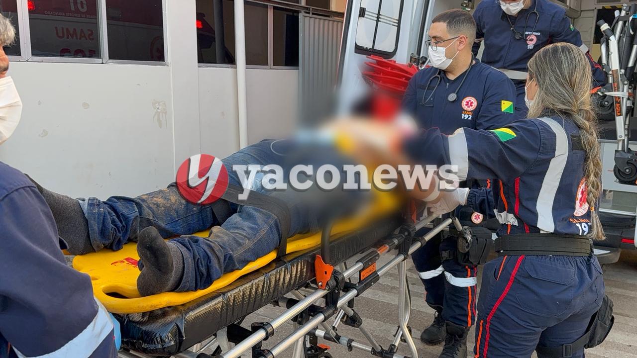 Motociclista é socorrido pelo Samu após sofrer grave acidente de moto em ramal no segundo distrito de Rio Branco