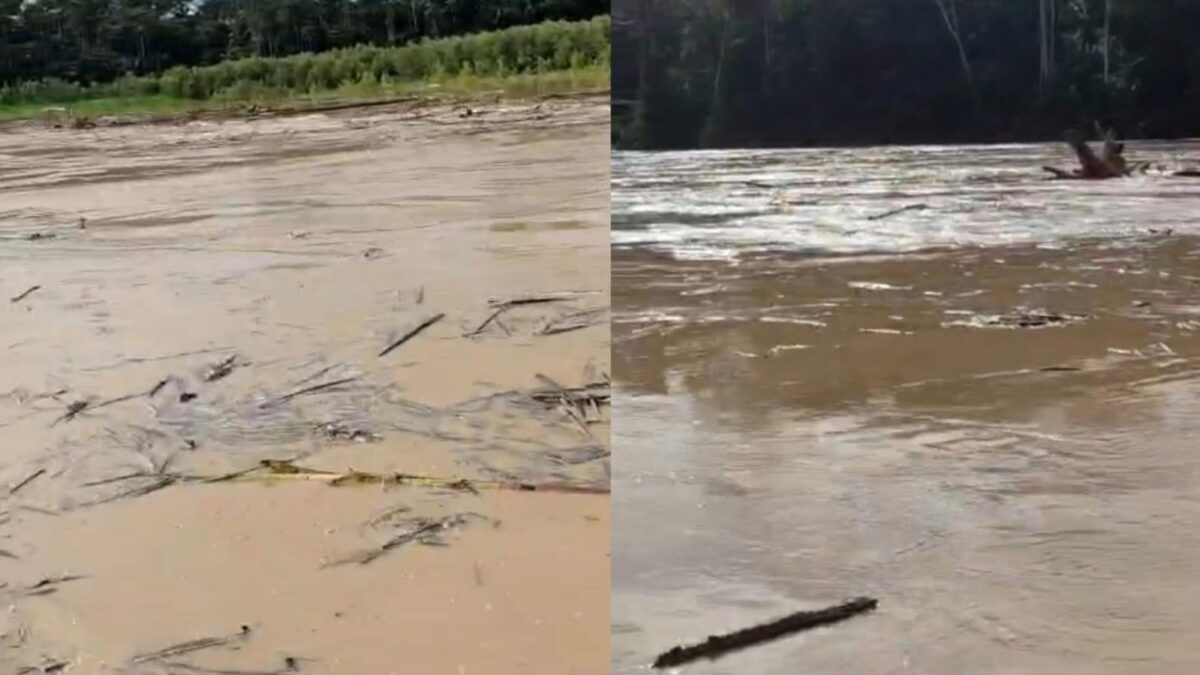 Vídeo mostra Rio Iaco cheio, com forte correnteza e balseiros no seringal Santa Clara