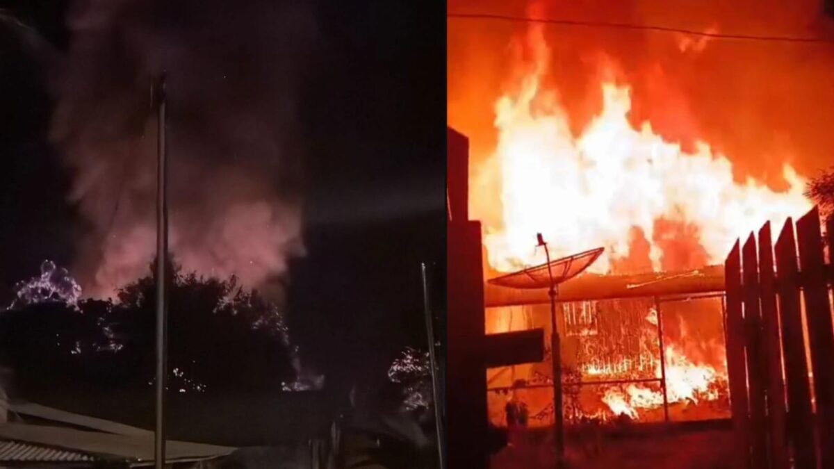VÍDEO: Casa é consumida pelo fogo em Manoel Urbano na noite deste domingo