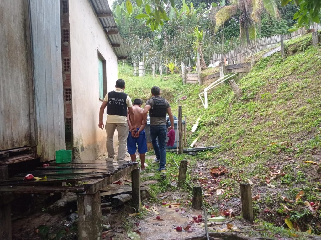 Indivíduo é preso pela Polícia Civil por estupro de vulnerável contra a enteada de 11 anos. Foto: cedida