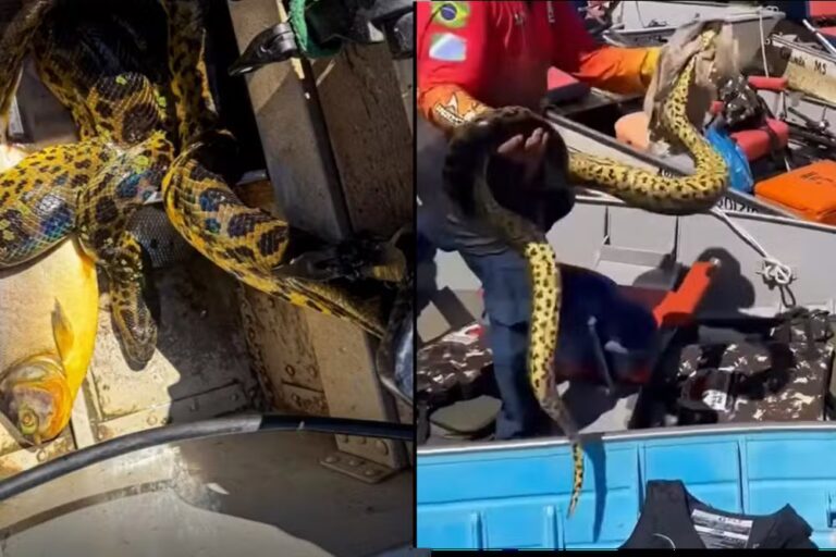 ucuri-amarela encontrada em barco de pescadoras no Rio Paraguai, em Corumbá.