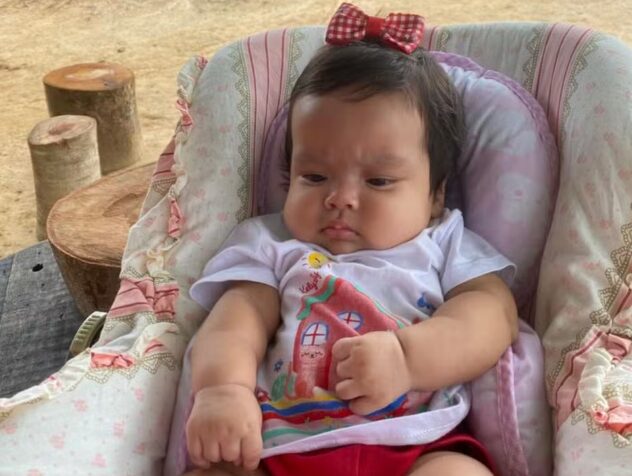 Laiana Sofia Costa de Andrade, de três meses de idade, foi diagnosticada com um tumor no cérebro após sua família a levar ao hospital devido a uma gripe.